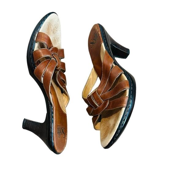 Sofft Tan Leather Strappy Heels - Size 8 - Picture 9 of 13